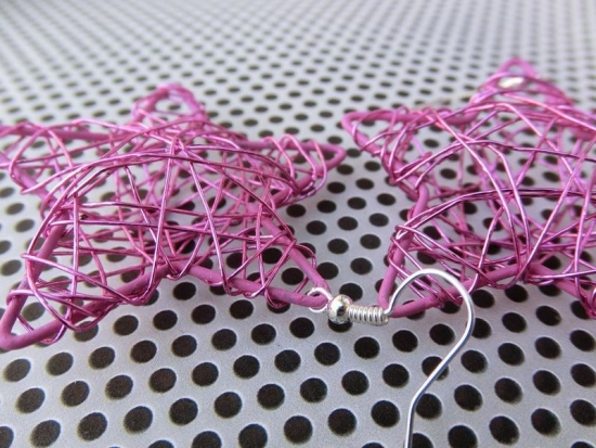 Preview: Stern Ohrringe Drahtgeflecht